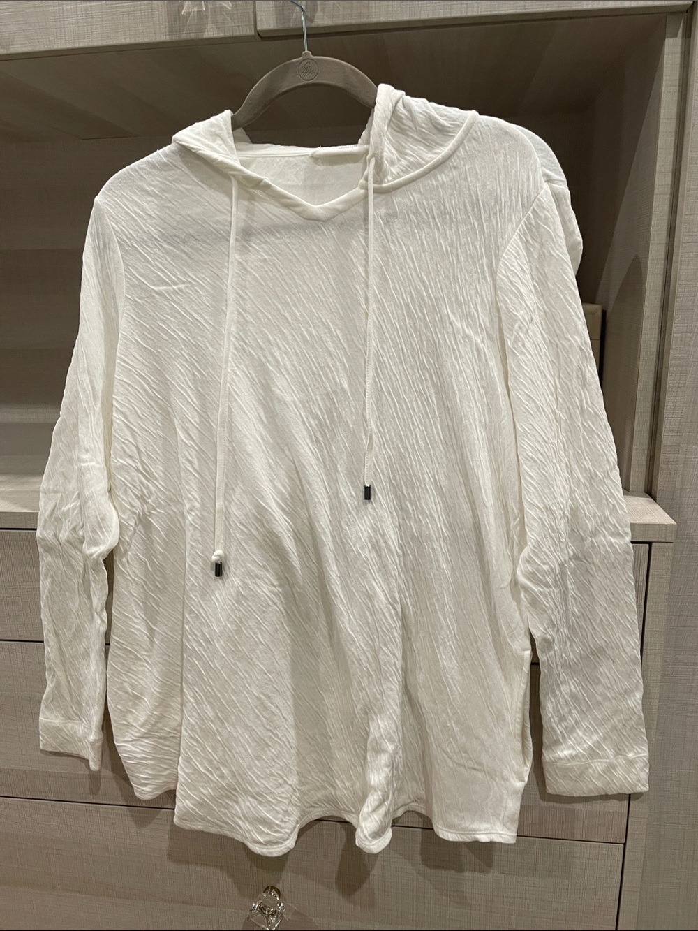 J. Jill Lightweight Hooded Swim Coverup Top - White